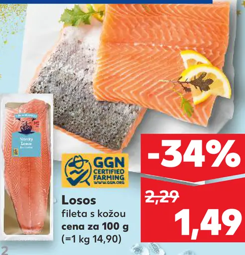 Losos fileta s kožou