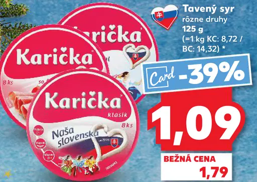 Karička Tavený syr Klasik Naša slovenská