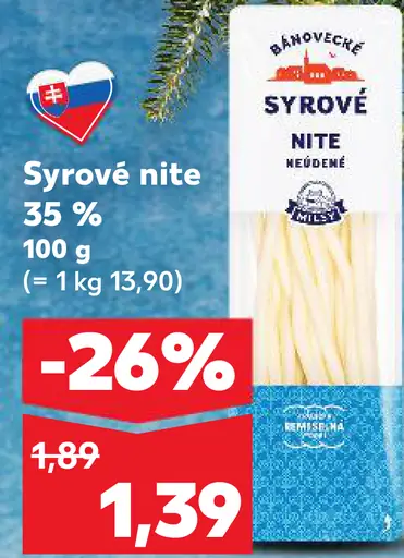 Syr Štátny mliečny syr Šnúrkové nite