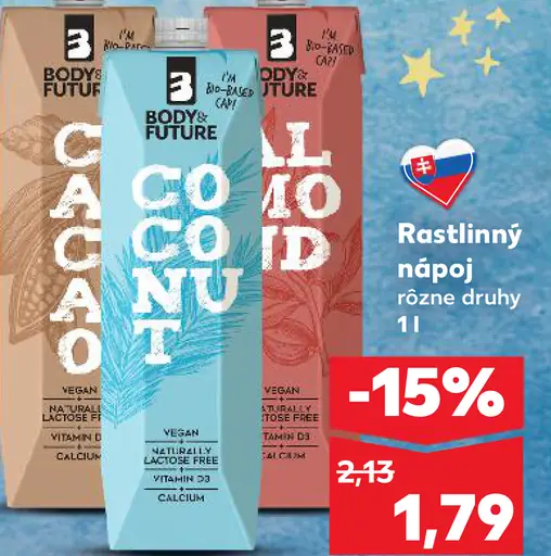 Rastlinný nápoj rôzne druhy