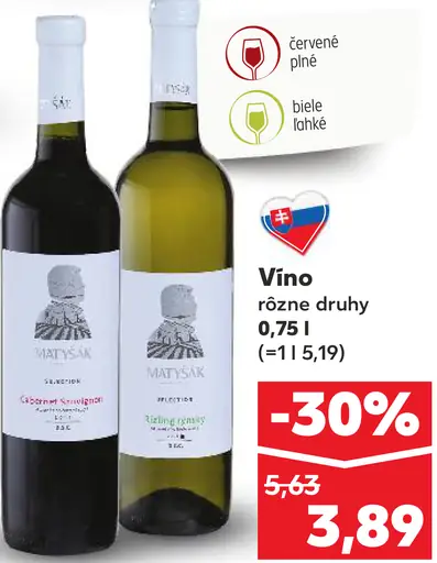 Matyšák víno červené alebo biele