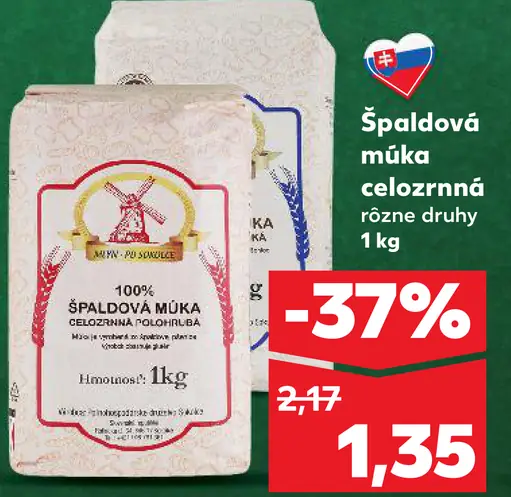 Špaldová múka celozrnná