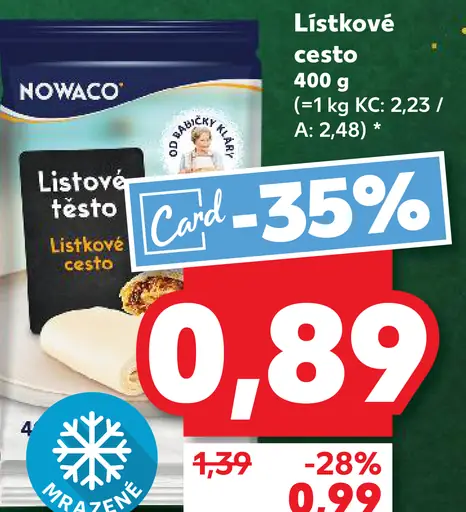 Nowaco lístkové cesto
