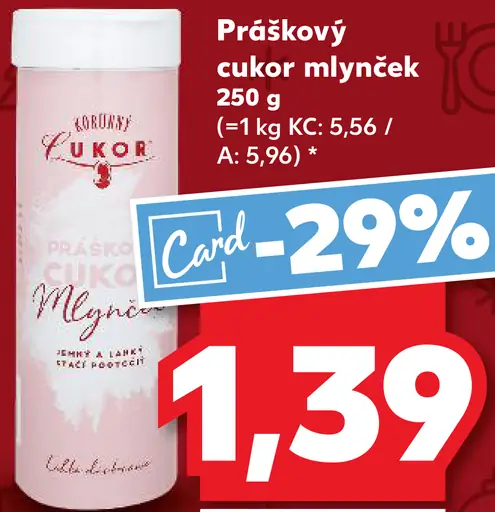 Práškový cukor mlynček