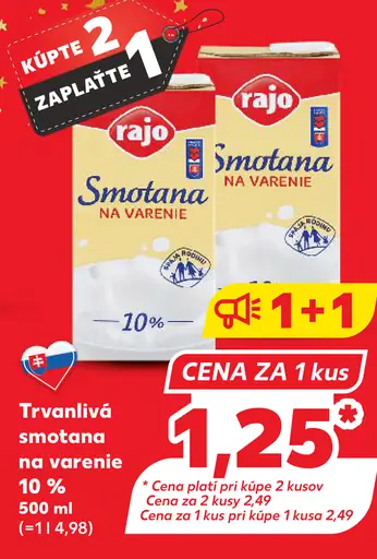 Rajo Trvanlivá smotana na varenie