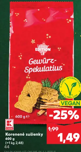 K-Classic Gewürz Spekulatius Korené sušienky