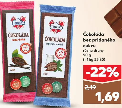 Iber čokoláda bez pridaného cukru