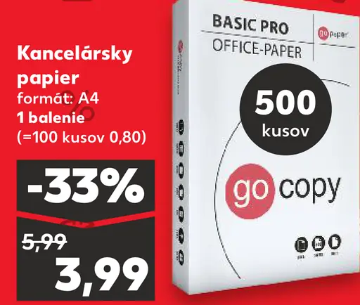 Go Copy Basic Pro kancelársky papier