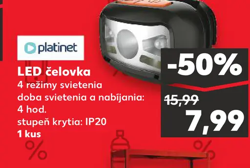 Platinet LED čelovka