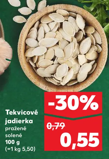 Čerstvé ovocie a zelenina Tekvicové jadierka pražené solené