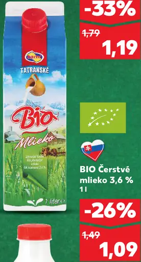 BIO čerstvé mlieko