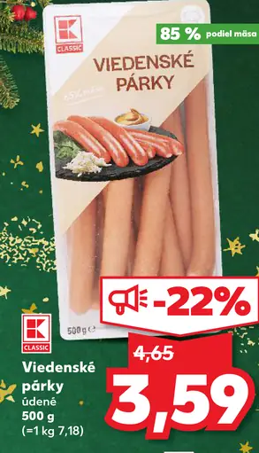 K-Classic Viedenské párky údené