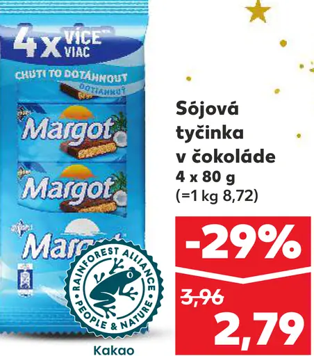 Margot Sójová tyčinka v čokoláde