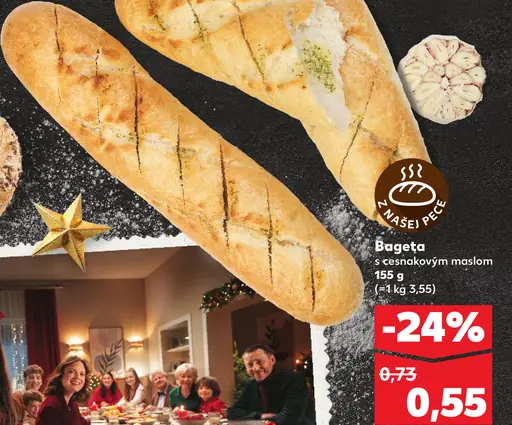 Bageta s cesnakovým maslom