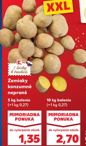 Zemiaky konzumné neskoré neprané