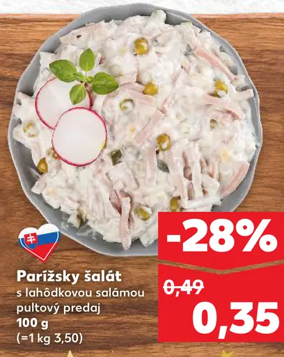 Parížsky šalát s lahôdkovou salámou