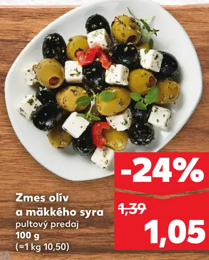 Zmes olív a mäkkého syra