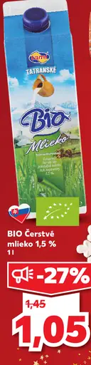 BIO Čerstvé mlieko 1,5 %