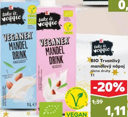 Take it veggie BIO Trvanlivý mandlový nápoj