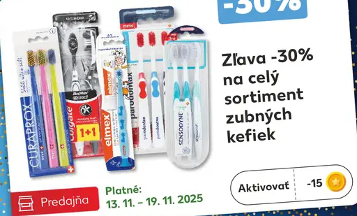 Celý sortiment zubných kefiek