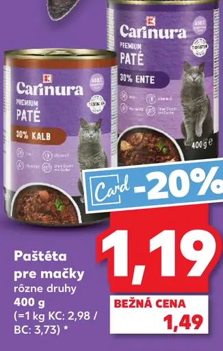 Carinura premium paštéta pre mačky rôzne druhy