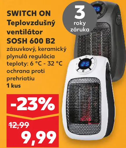SWITCH ON Teplovzdušný ventilátor SOSH 600 B2