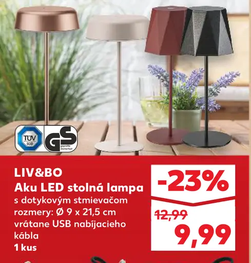 Liv&Bo Aku LED stolná lampa