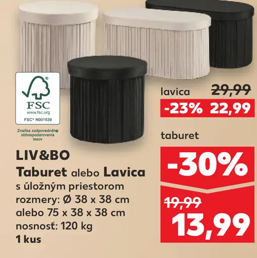 Liv&Bo Taburet alebo Lavica