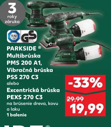 PARKSIDE Multibrúska PMS 200 A1, Vibračná brúska PSB 270 C3 alebo Excentrická brúska PEXS 270 C3