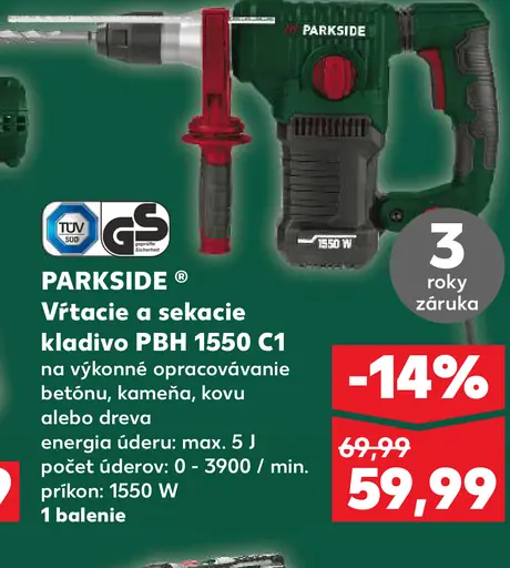 PARKSIDE Vŕtacie a sekacie kladivo PBH 1550 C1