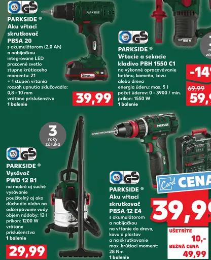 PARKSIDE Aku vŕtací skrutkovač PBSA 20 A1