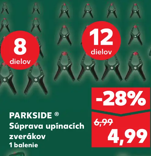 Parkside súprava upínacích zvierákov