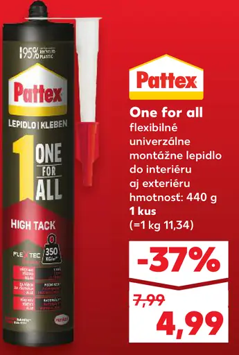 Pattex One for all flexibilné montážne lepidlo pre interiér a exteriér