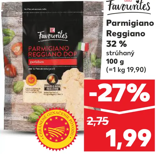 K-Favorites Parmigiano Reggiano 32% strúhaný