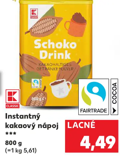 K-Classic Schoko Drink Instatný kakaový nápoj