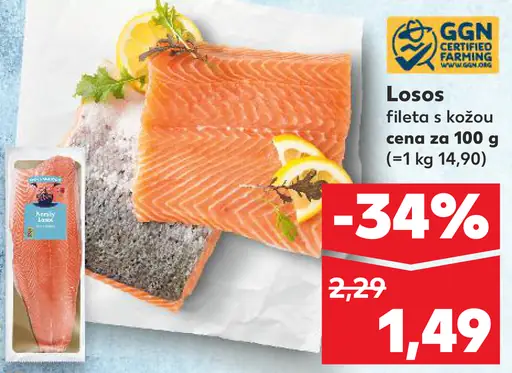 Losos fileta s kožou