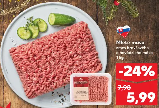 Mleté mäso zmes bravčového a hovädzieho