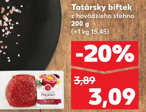 Tatársky biftek z hovädzieho stehna