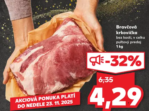 Bravčová krkovička bez kosti, plátky