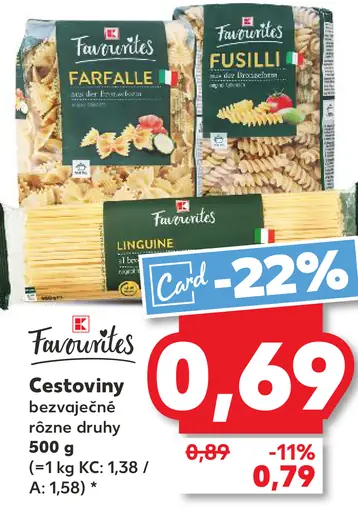 Favorites Cestoviny bezvaječné