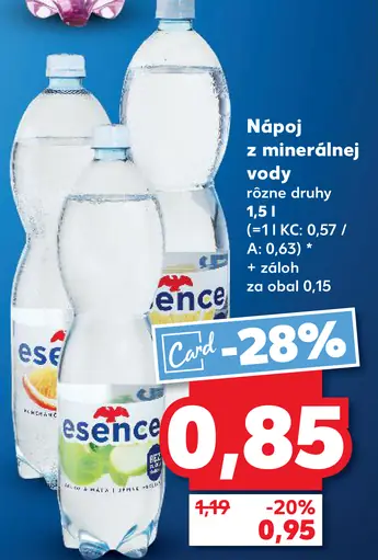 Esence Nápoj z minerálnej vody