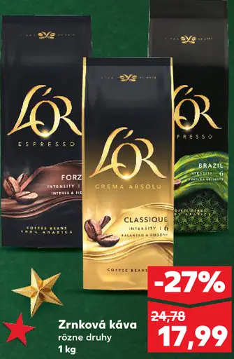 L'OR zrnková káva