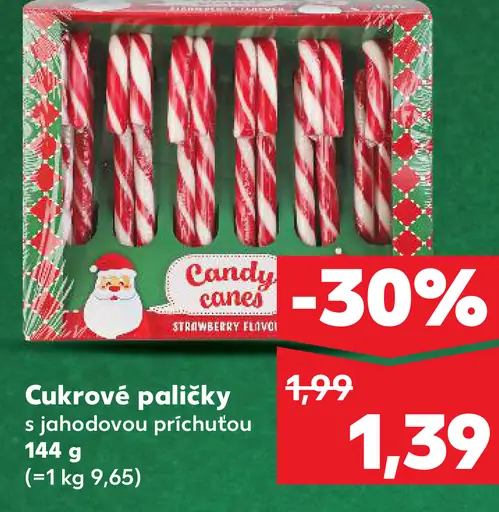 Candy Cane Cukrové paličky s jahodovou príchuťou