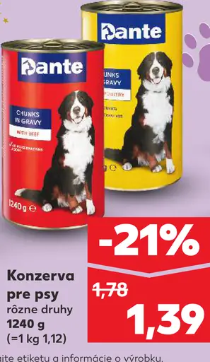 Dante Konzerva pre psy