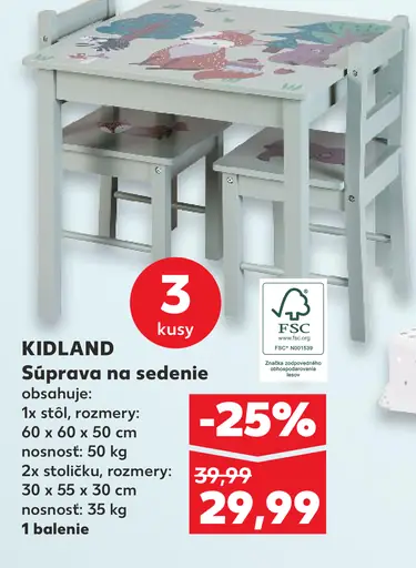 KIDLAND Súprava na sedenie