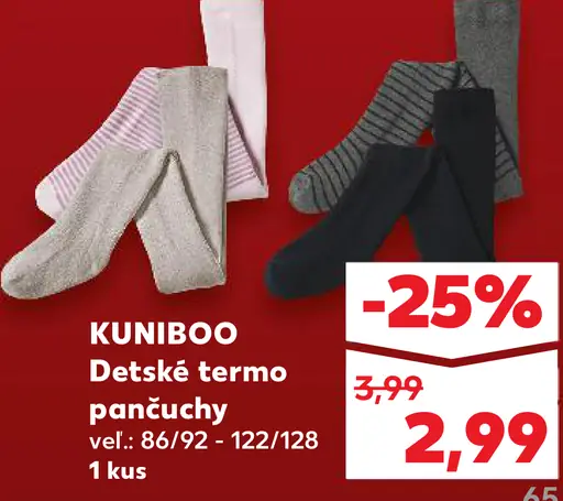KUNIBOO Detské termo pančuchy