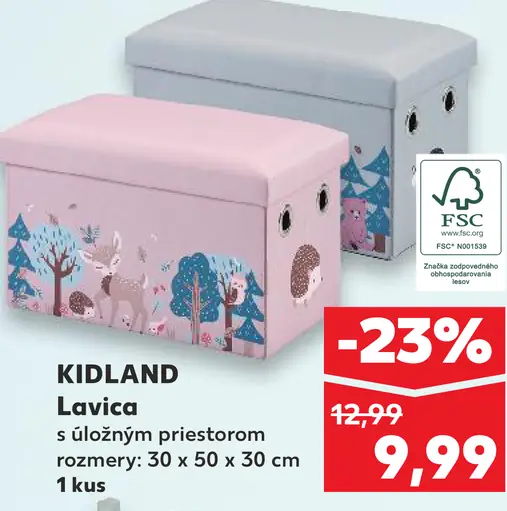 KIDLAND Lavica s úložným priestorom