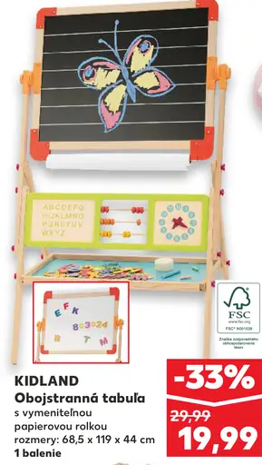 Kidland Obojstranná tabuľa