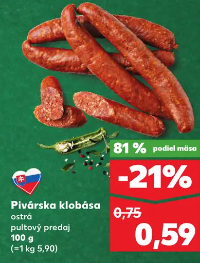 Pivárska klobása ostrá