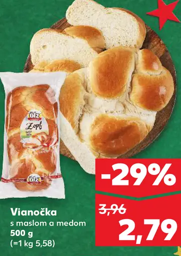 Vianočka s maslom a medom